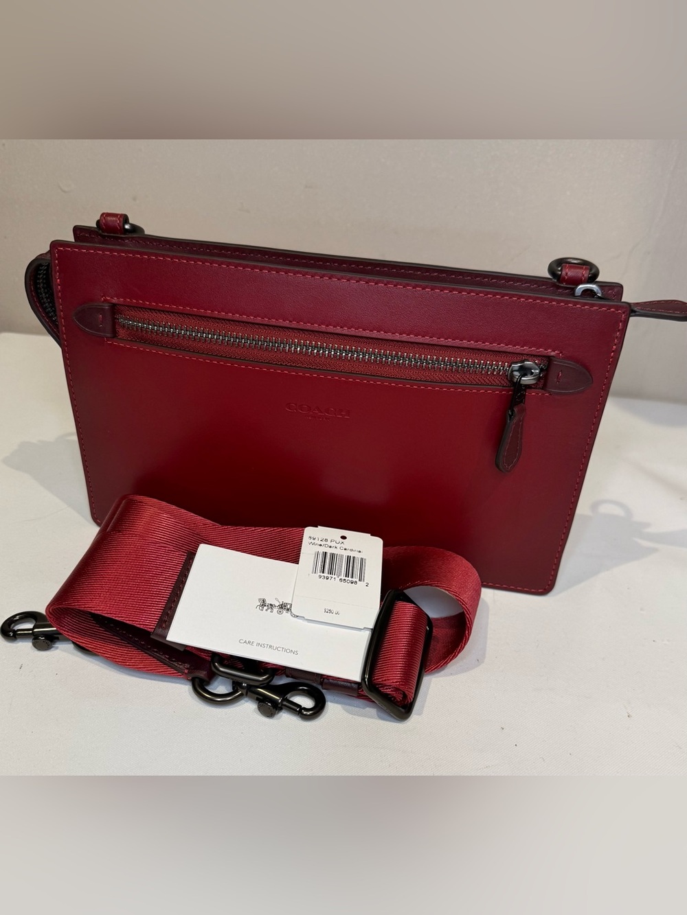 Coach Rivington Port Wine & Cardinal Red Calf Leather GunMetal 2019 89128